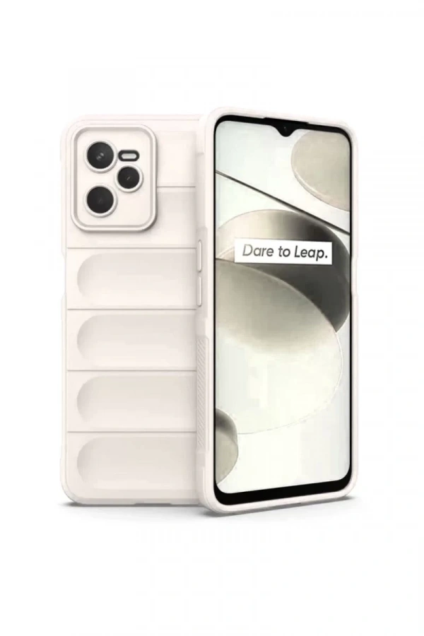 Realme C35 Kılıf Optimum Silikon - Krem