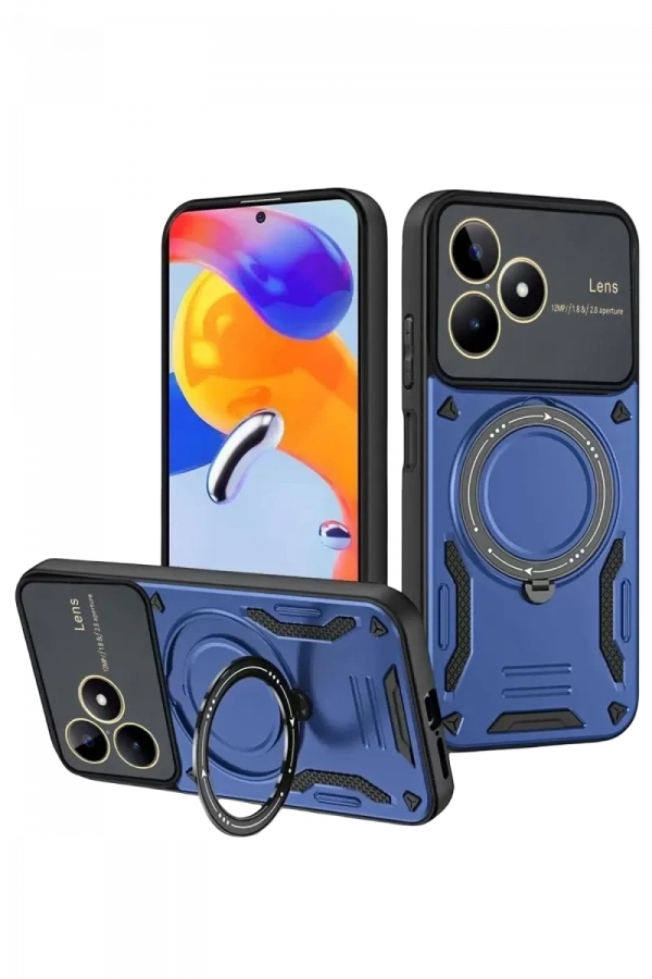 Realme C53 Kılıf Joy Lens Standlı Kapak - Lacivert