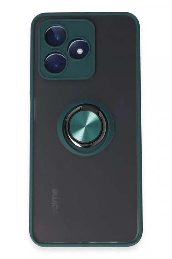 Realme C53 Kılıf Montreal Yüzüklü Silikon Kapak - Yeşil