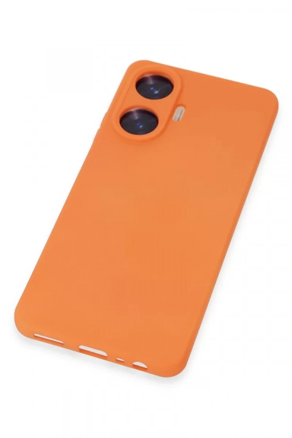 Realme C55 Kılıf Nano içi Kadife Silikon - Turuncu