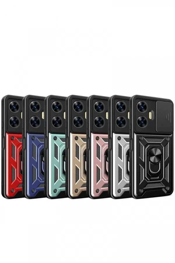 Realme C55 Kılıf Pars Lens Yüzüklü Silikon - Yeşil