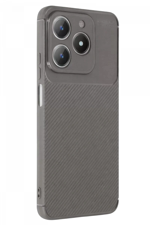 Realme C61 Kılıf Auto Focus Karbon Kapak - Gri
