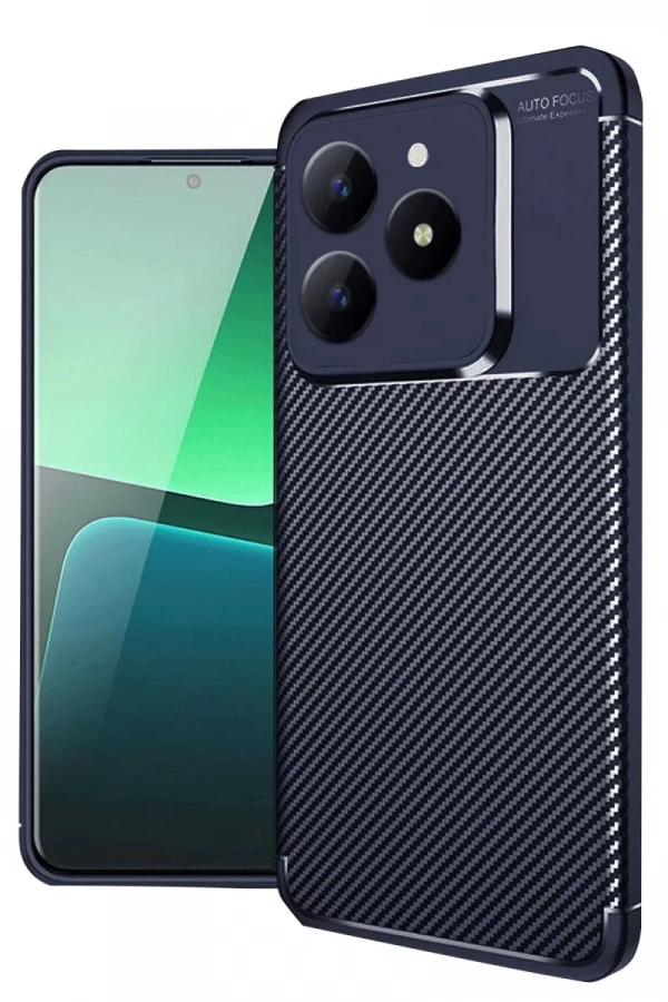 Realme C61 Kılıf Auto Focus Karbon Kapak - Lacivert