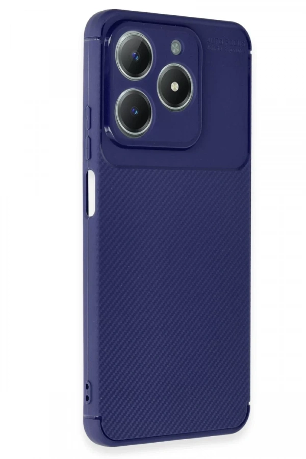 Realme C61 Kılıf Auto Focus Karbon Kapak - Lacivert
