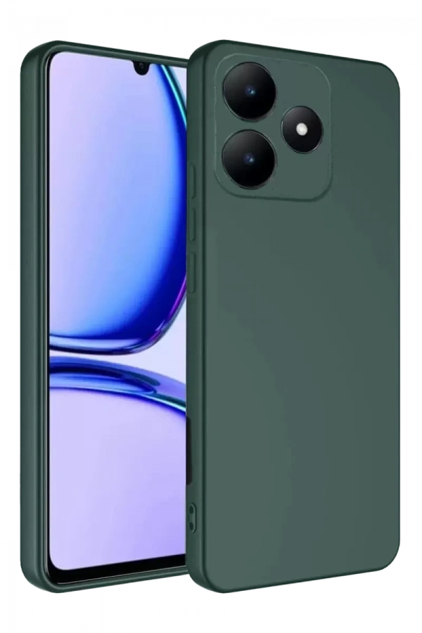 Realme C61 Kılıf First Silikon - Koyu Yeşil