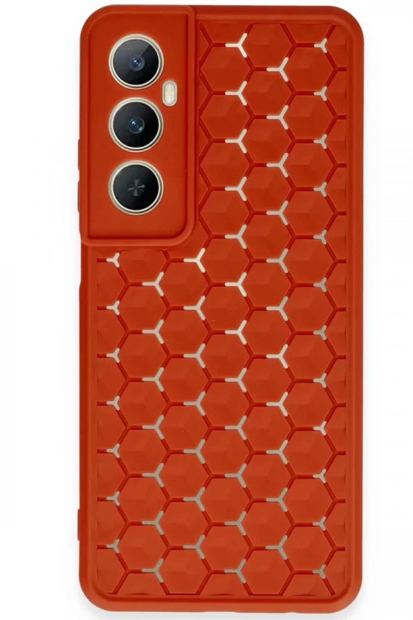 Realme C65 Kılıf Petek Silikon Kapak - Kırmızı