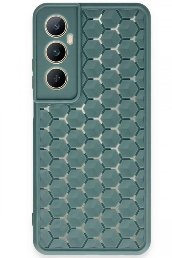 Realme C65 Kılıf Petek Silikon Kapak - Koyu Yeşil