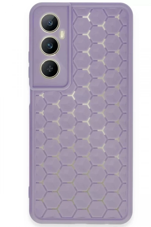 Realme C65 Kılıf Petek Silikon Kapak - Lila