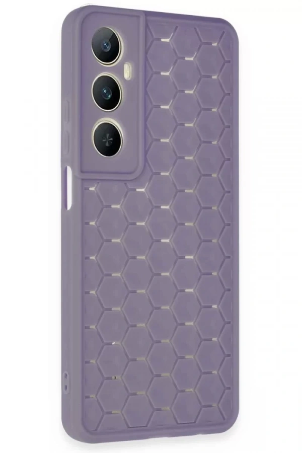 Realme C65 Kılıf Petek Silikon Kapak - Lila