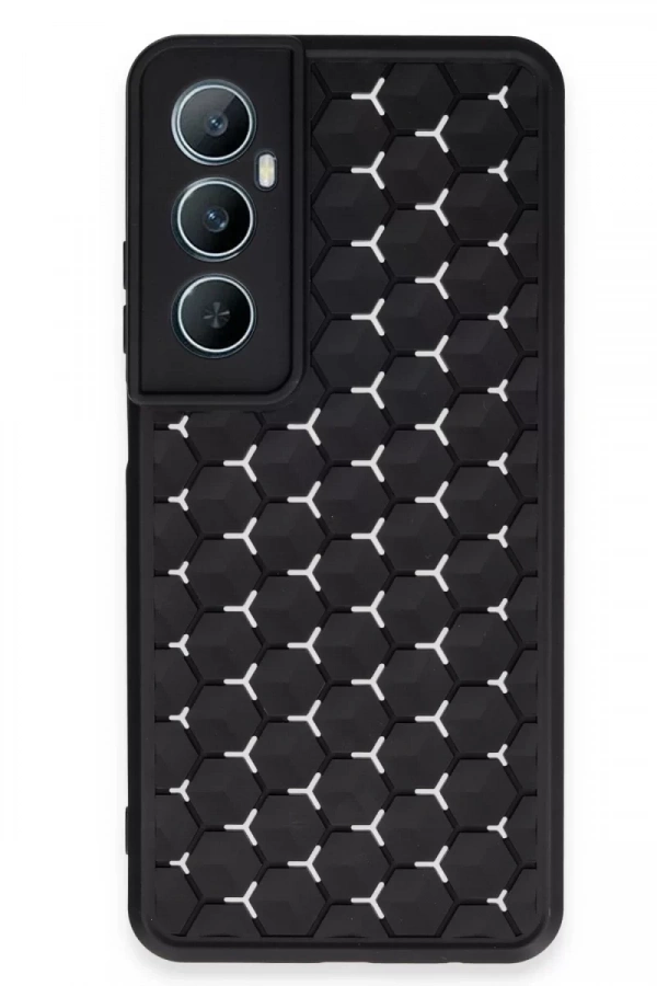 Realme C65 Kılıf Petek Silikon Kapak - Siyah