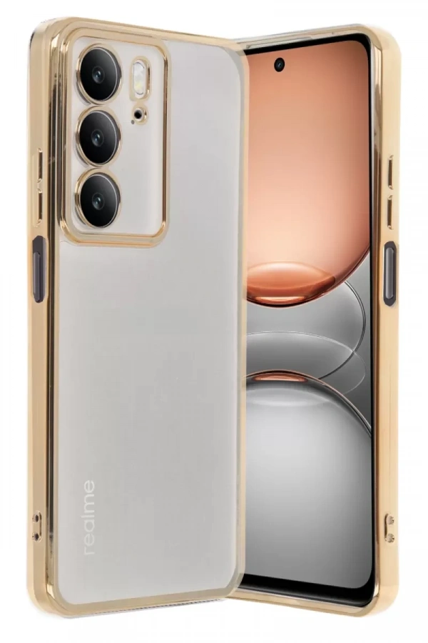 Realme C75 4G Kılıf Lensli Silikon - Gold