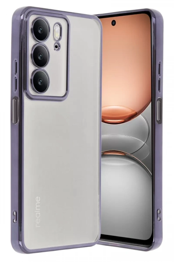 Realme C75 4G Kılıf Lensli Silikon - Mor