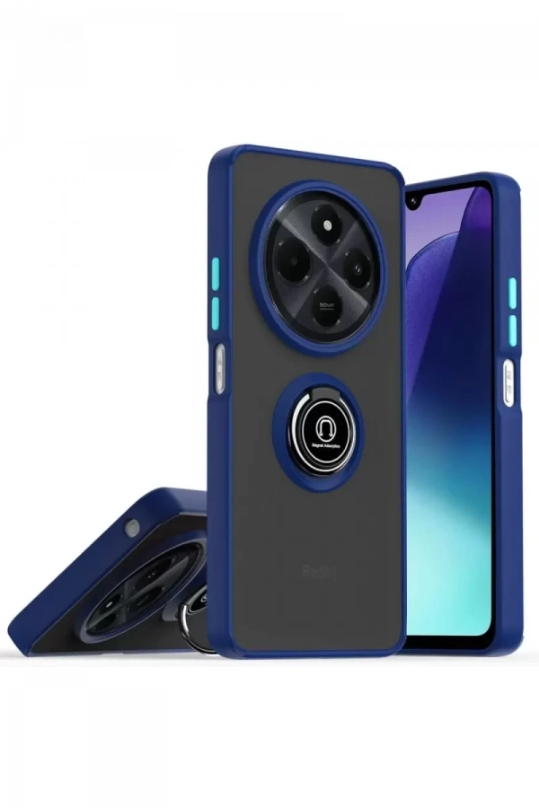 Realme C75 4G Kılıf Montreal Yüzüklü Silikon Kapak - Lacivert