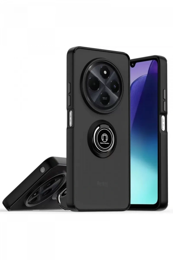 Realme C75 4G Kılıf Montreal Yüzüklü Silikon Kapak - Siyah