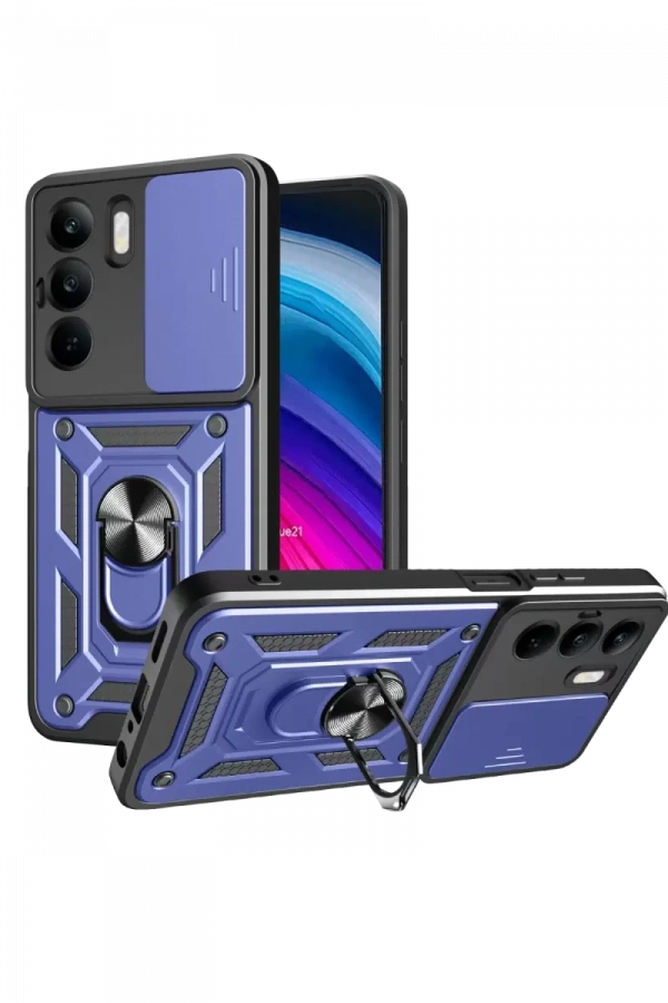 Realme C75 4G Kılıf Pars Lens Yüzüklü Silikon - Lacivert