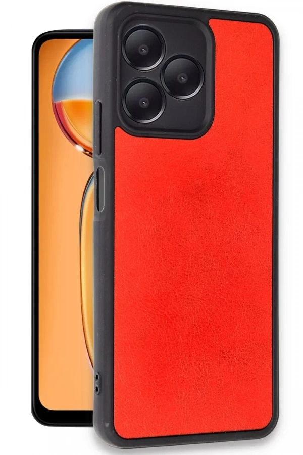 Realme Note 50 4G Kılıf Aras Deri Kapak - Kırmızı