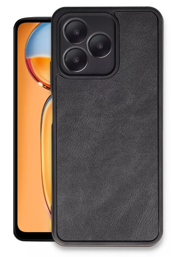 Realme Note 50 4G Kılıf Aras Deri Kapak - Siyah
