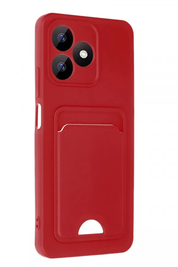 Realme Note 50 4G Kılıf Kelvin Kartvizitli Silikon - Kırmızı