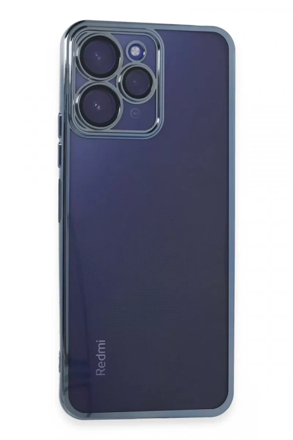 Redmi 12 Kılıf Lensli Silikon - Açık Mavi