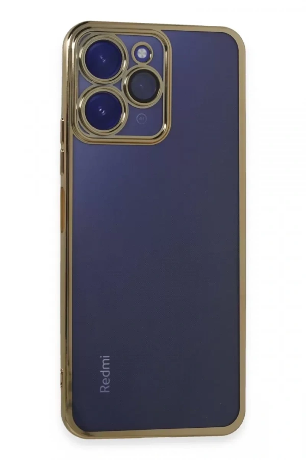 Redmi 12 Kılıf Lensli Silikon - Gold