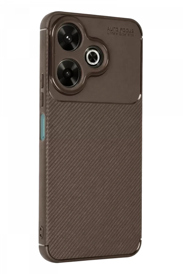 Redmi 13 4G Kılıf Auto Focus Karbon Kapak - Kahverengi