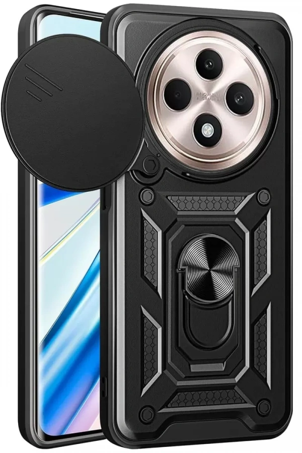 Redmi 14C Kılıf Pars Lens Yüzüklü Silikon - Siyah