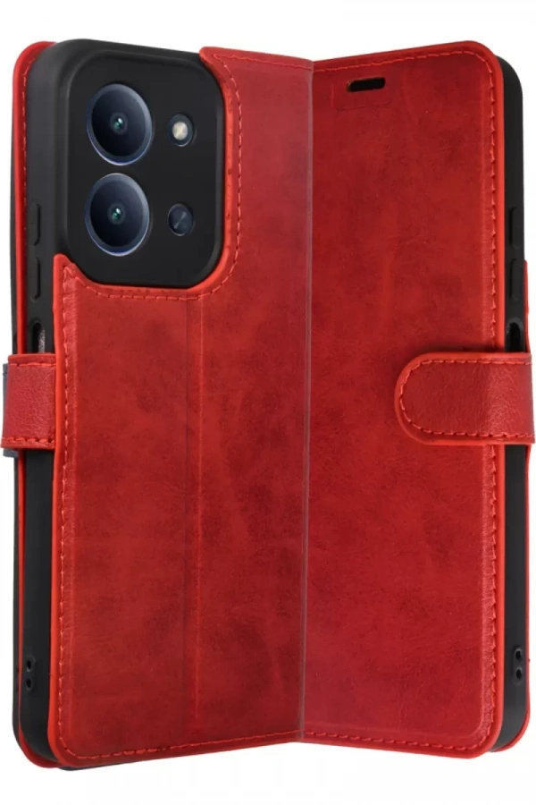 Redmi 15C 4G Trend S Plus Kapaklı Kılıf - Kırmızı