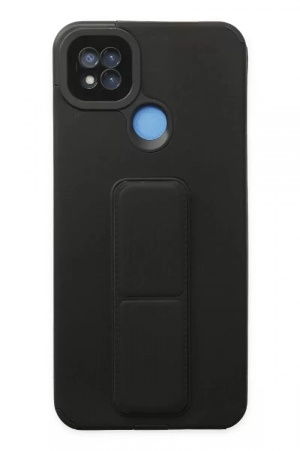 Redmi 9C Kılıf Mega Standlı Silikon - Siyah