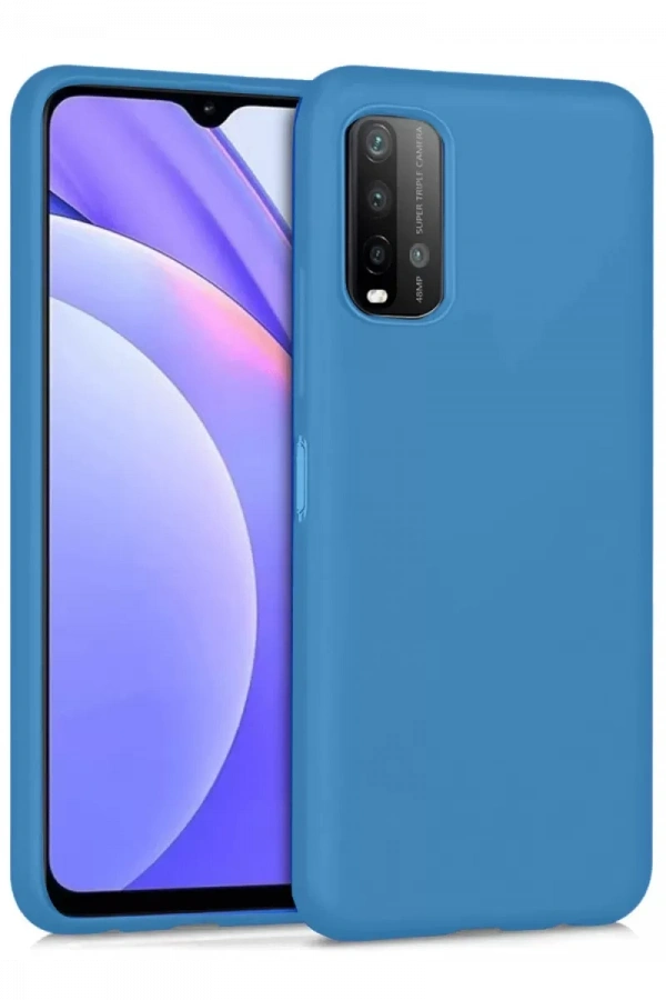Redmi 9T Kılıf Nano içi Kadife Silikon - Mavi