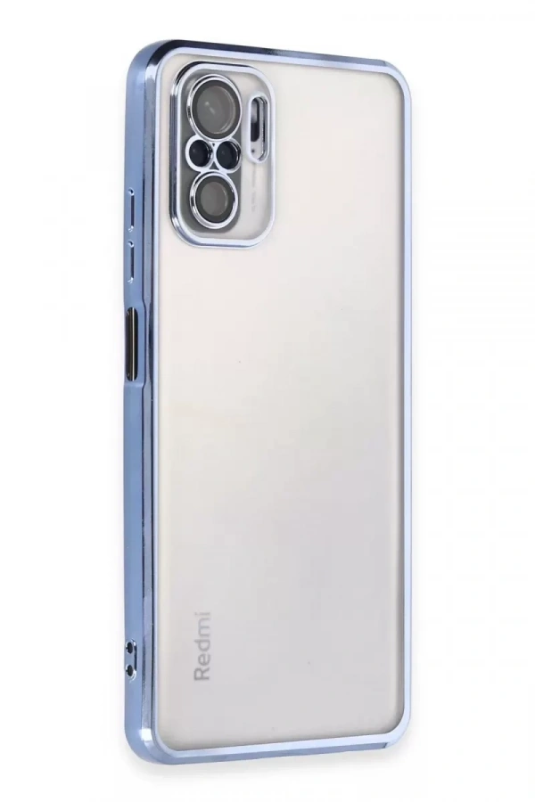 Redmi Note 10 Kılıf Lensli Silikon - Açık Mavi