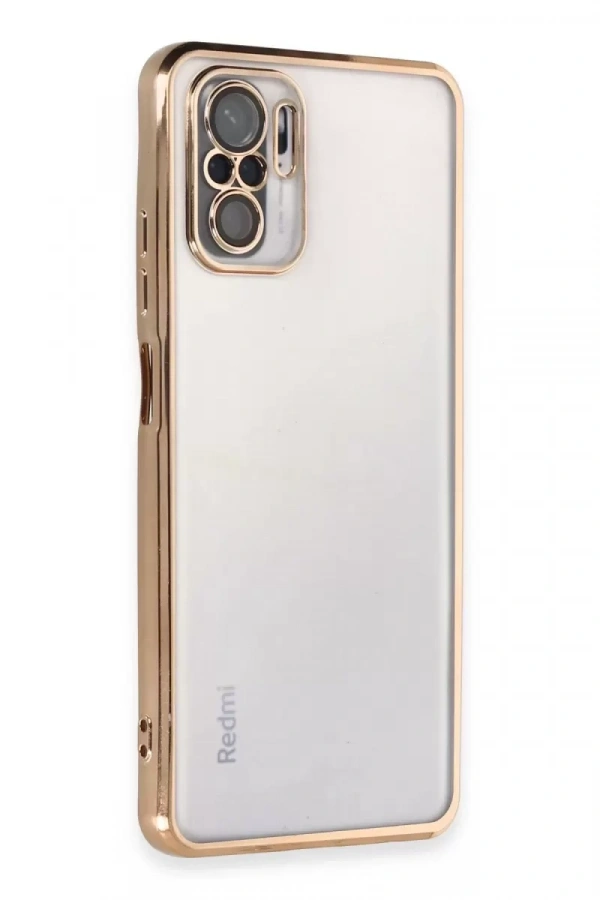 Redmi Note 10 Kılıf Lensli Silikon - Gold
