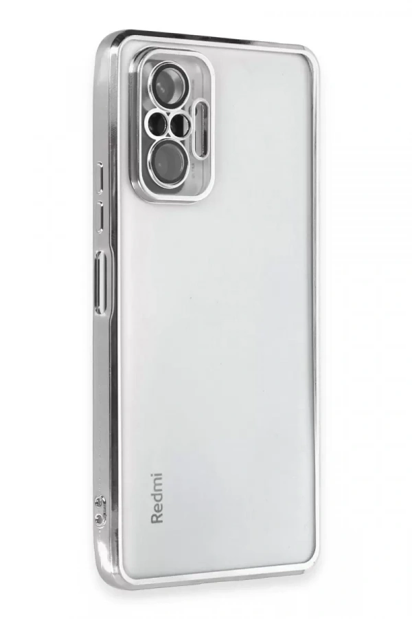 Redmi Note 10 Pro Kılıf Lensli Silikon - Gümüş