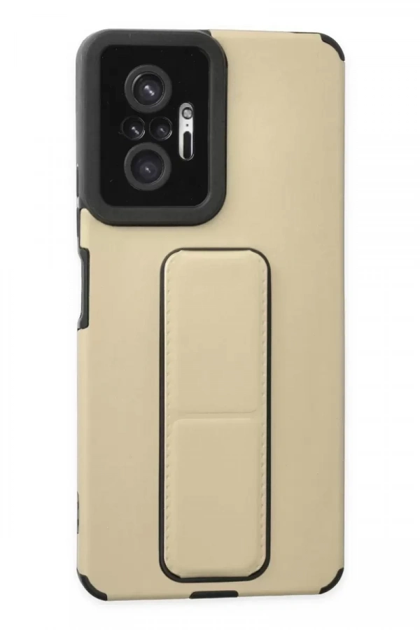 Redmi Note 10 Pro Kılıf Mega Standlı Silikon - Gold