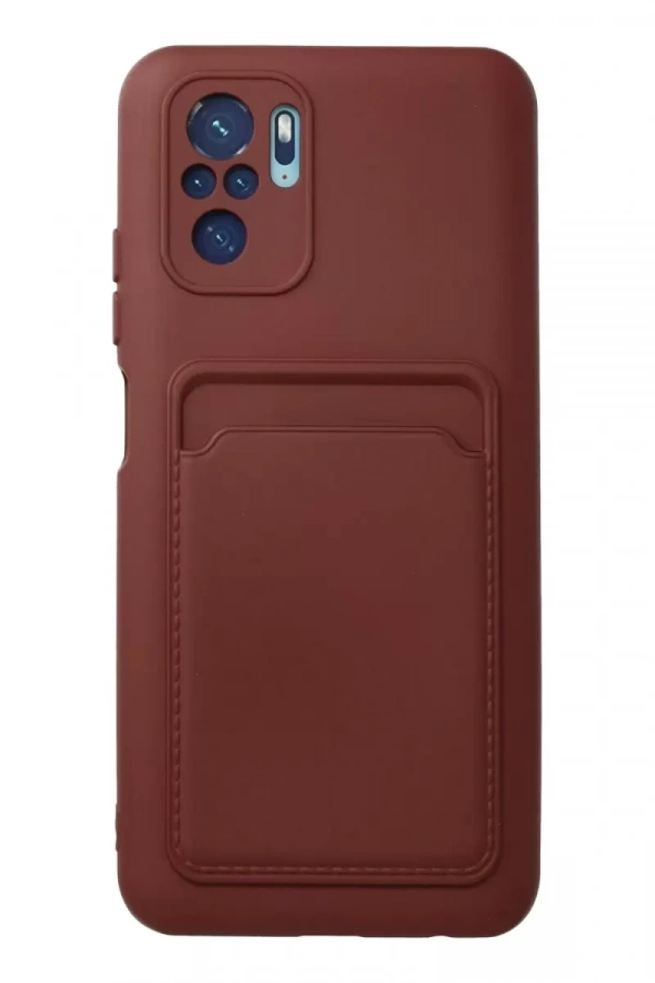 Redmi Note 10S Kılıf Kelvin Kartvizitli Silikon - Bordo