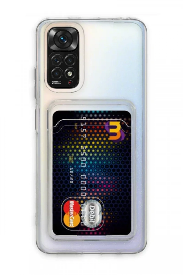 Redmi Note 11 Kılıf Kart Şeffaf Silikon - Şeffaf