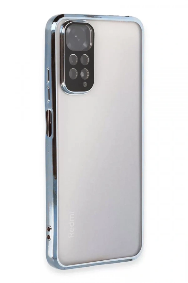 Redmi Note 11 Kılıf Lensli Silikon - Açık Mavi