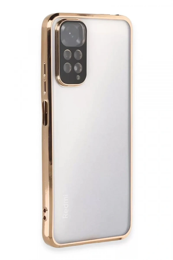 Redmi Note 11 Kılıf Lensli Silikon - Gold