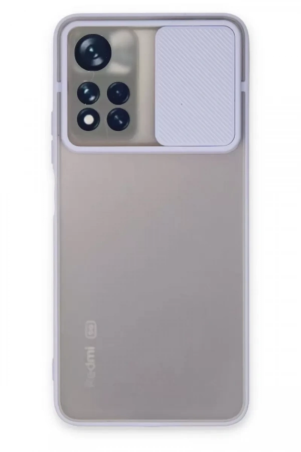 Redmi Note 11 Pro Plus 5G Kılıf Palm Buzlu Kamera Sürgülü Silikon - Lila