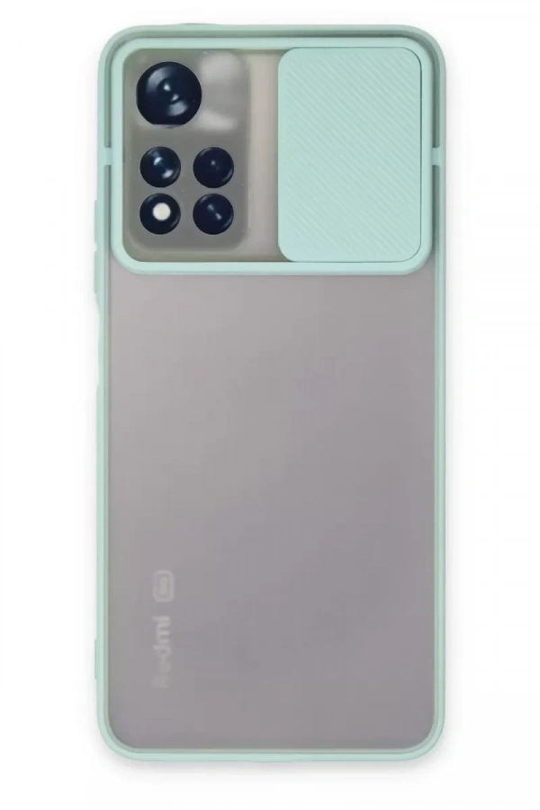 Redmi Note 11T Kılıf Palm Buzlu Kamera Sürgülü Silikon - Turkuaz