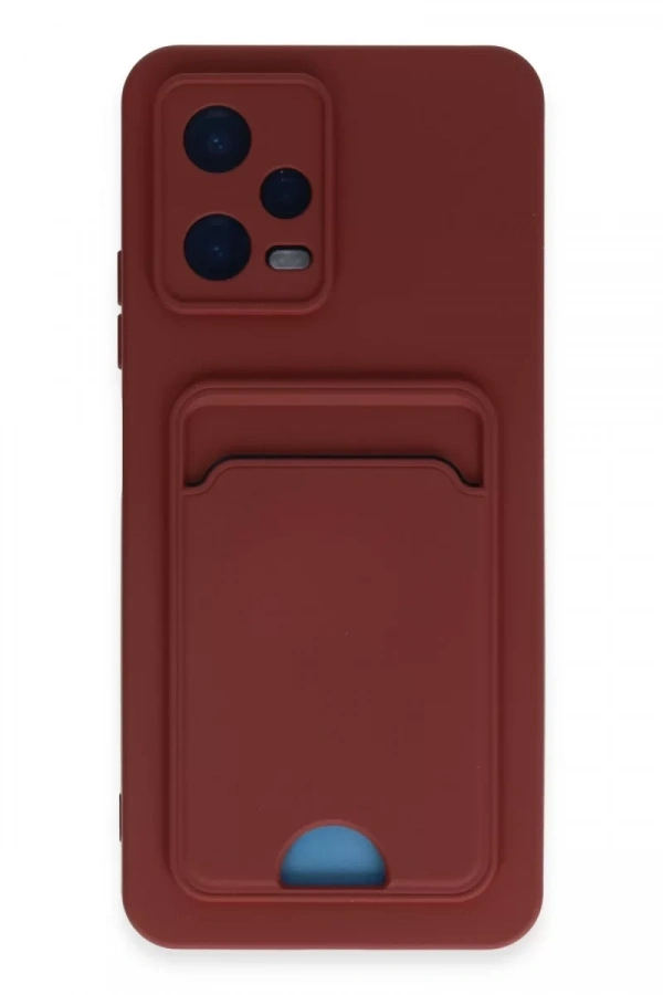 Redmi Note 12 4G Kılıf Kelvin Kartvizitli Silikon - Bordo