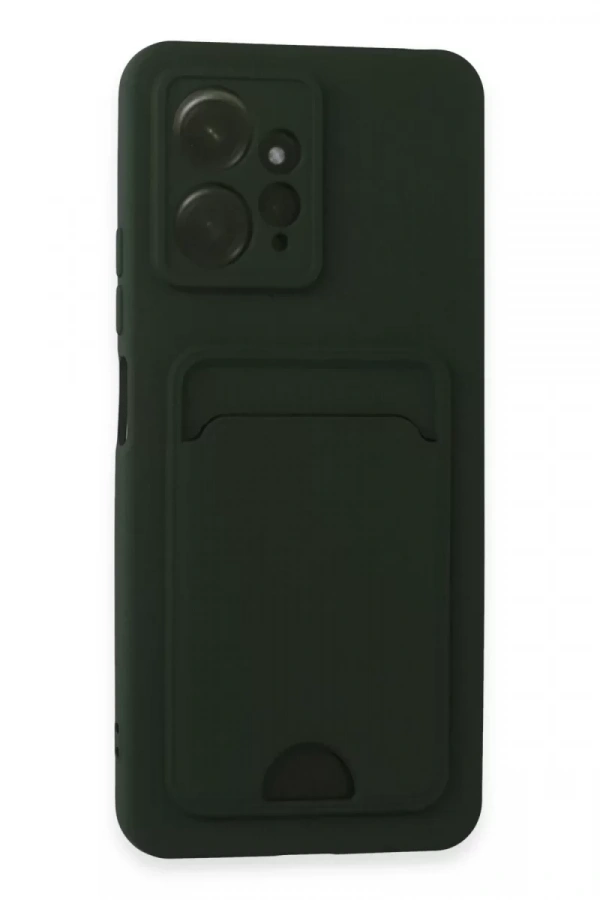 Redmi Note 12 4G Kılıf Kelvin Kartvizitli Silikon - Koyu Yeşil