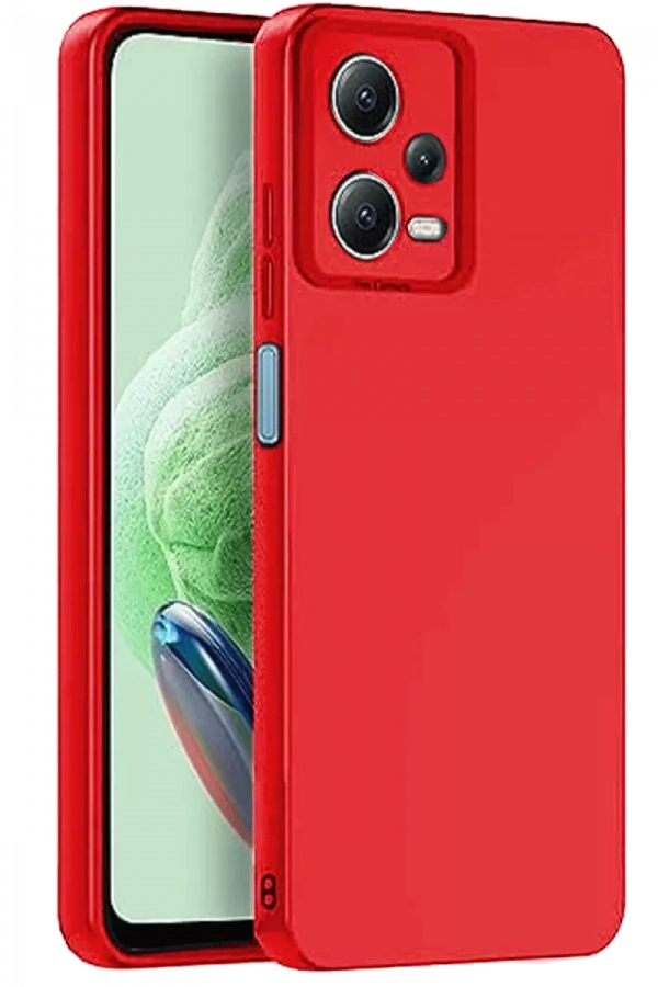 Redmi Note 12 Pro 5G Kılıf Nano içi Kadife Silikon - Kırmızı