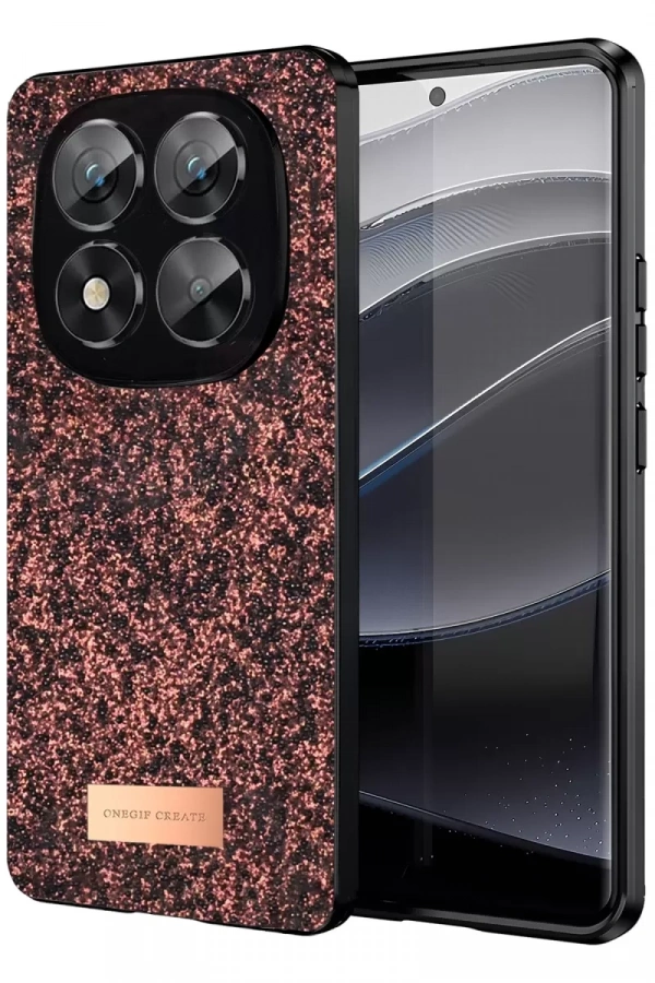 Redmi Note 14 Pro 5G Bright Simli Kapak - Derin Mor