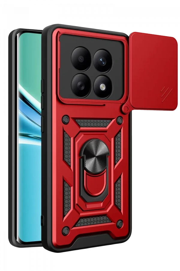 Redmi Note 15 4G Pars Lens Yüzüklü Silikon - Kırmızı