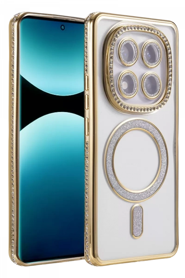 Redmi Note 15 Pro 5G Joke Simli Magneticsafe Kılıf - Gold