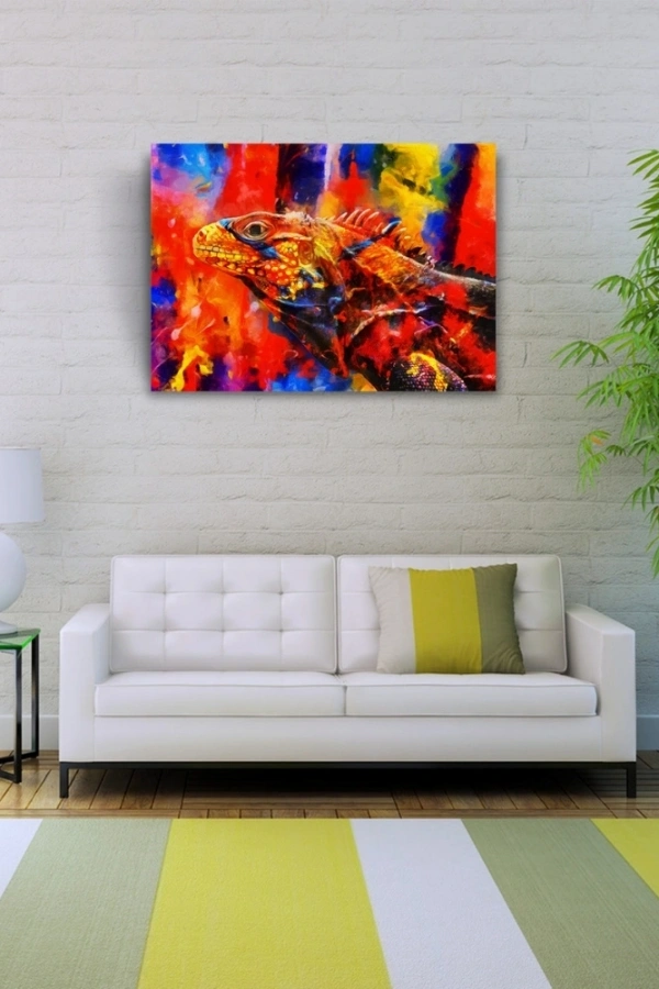 Rengarenk İguana Kanvas Tablo 50 x 70