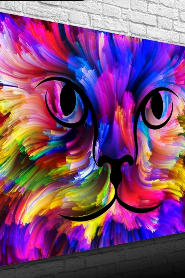 Renk Paletindeki Kedi Kanvas Tablo 50 x 70
