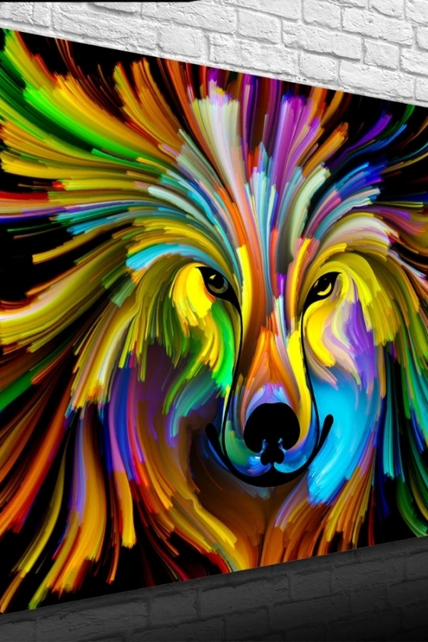 Renk Paletindeki Kurt Kanvas Tablo 50 x 70