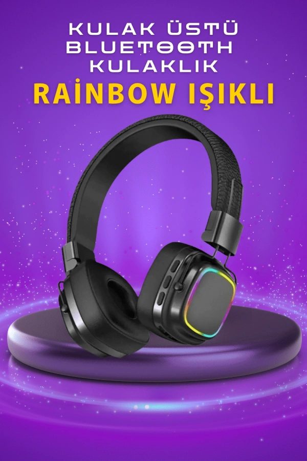 Renkli Işık Efektli Bluetooth 5.3 Müzik Kulaklığı