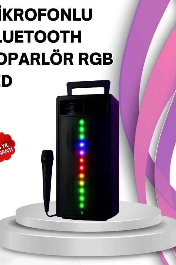 Renkli Işıklı Bluetooth Hoparlör – Taşınabilir, Güçlü Ses Performansı